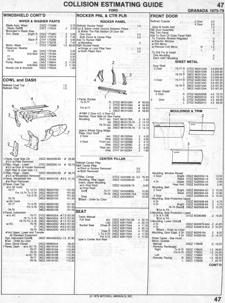 Ford interchangeable parts list #4